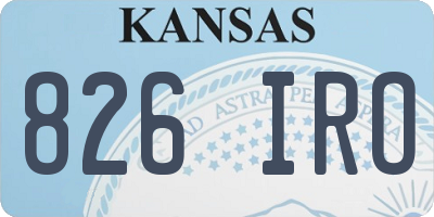 KS license plate 826IRO