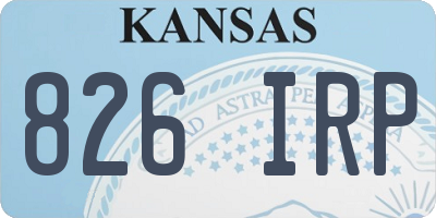 KS license plate 826IRP