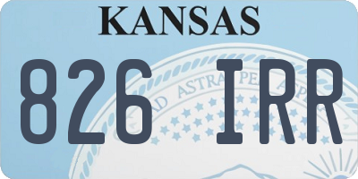 KS license plate 826IRR