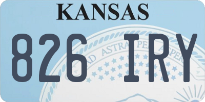 KS license plate 826IRY