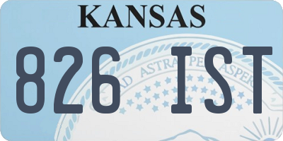 KS license plate 826IST