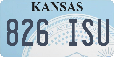 KS license plate 826ISU
