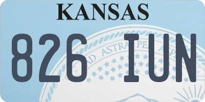 KS license plate 826IUN