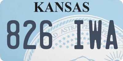 KS license plate 826IWA
