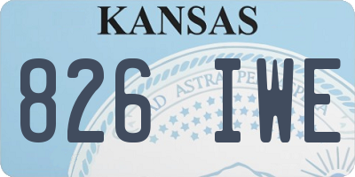 KS license plate 826IWE