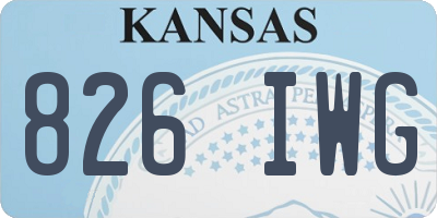 KS license plate 826IWG