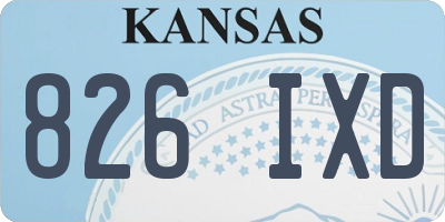KS license plate 826IXD