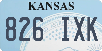 KS license plate 826IXK
