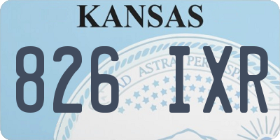 KS license plate 826IXR