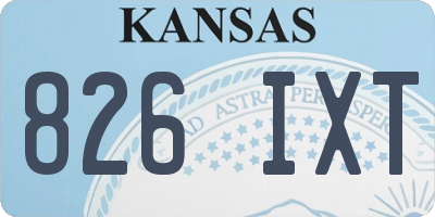 KS license plate 826IXT