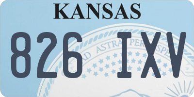 KS license plate 826IXV
