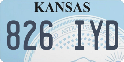 KS license plate 826IYD