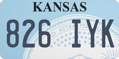 KS license plate 826IYK