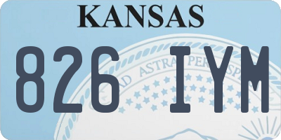 KS license plate 826IYM