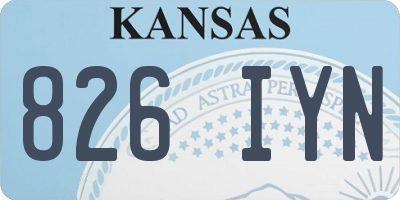 KS license plate 826IYN