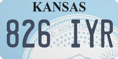 KS license plate 826IYR