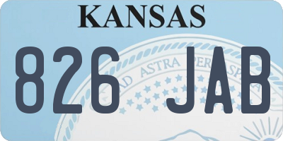 KS license plate 826JAB
