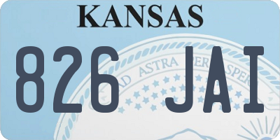 KS license plate 826JAI