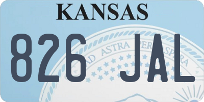 KS license plate 826JAL