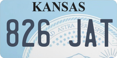 KS license plate 826JAT
