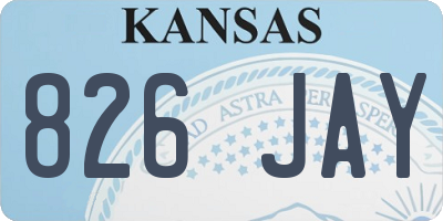KS license plate 826JAY