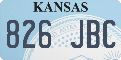 KS license plate 826JBC