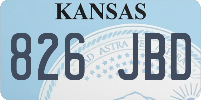 KS license plate 826JBD