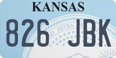 KS license plate 826JBK