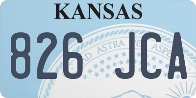 KS license plate 826JCA
