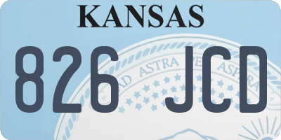 KS license plate 826JCD