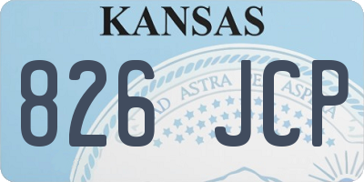 KS license plate 826JCP