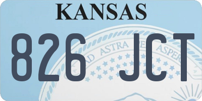 KS license plate 826JCT
