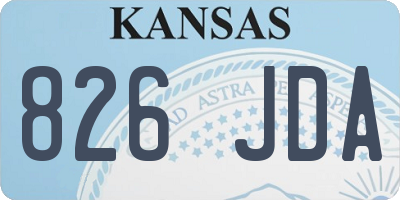 KS license plate 826JDA