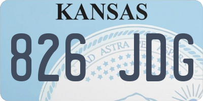 KS license plate 826JDG
