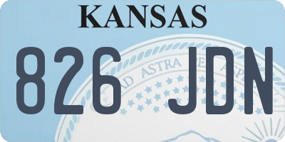 KS license plate 826JDN