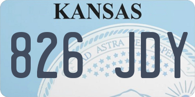 KS license plate 826JDY