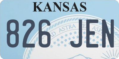 KS license plate 826JEN