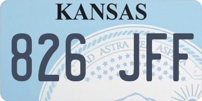 KS license plate 826JFF