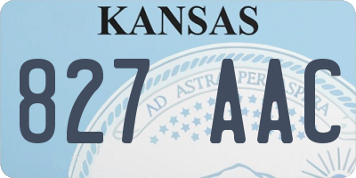 KS license plate 827AAC