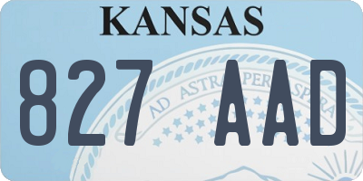 KS license plate 827AAD