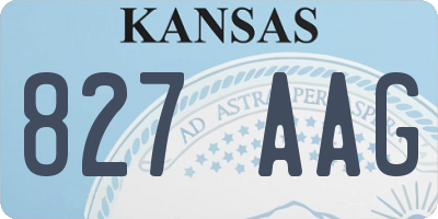 KS license plate 827AAG