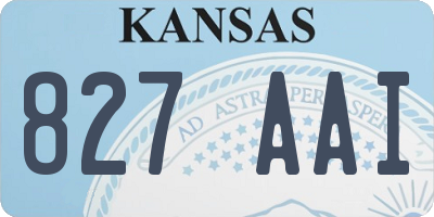 KS license plate 827AAI