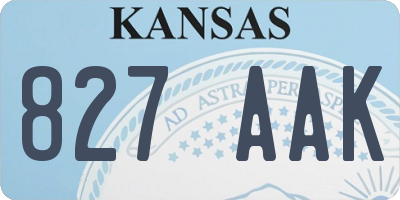 KS license plate 827AAK