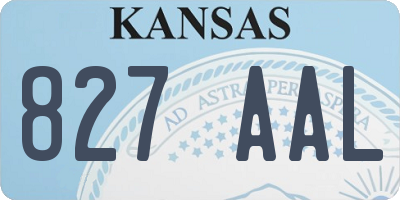 KS license plate 827AAL