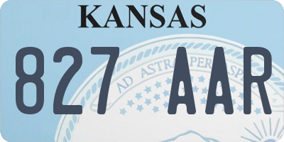 KS license plate 827AAR