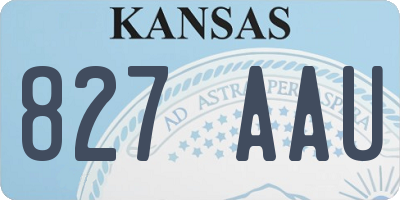 KS license plate 827AAU