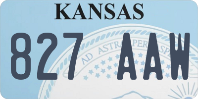 KS license plate 827AAW