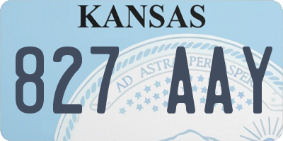KS license plate 827AAY
