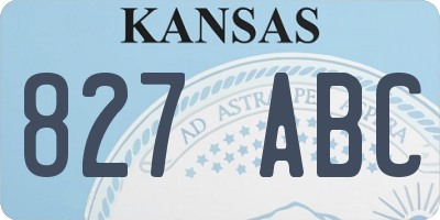 KS license plate 827ABC