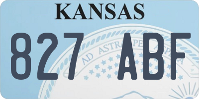 KS license plate 827ABF